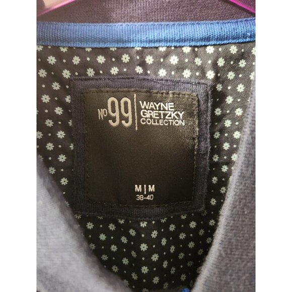 Wayne Gretzky Sweater Full Zip Vest Medium Marine Blue Long Sleeve - Picture 3 of 10